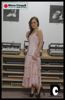 Mena Cinque Vtg Pink Runway Outfit Skirt Blouse Sz 8