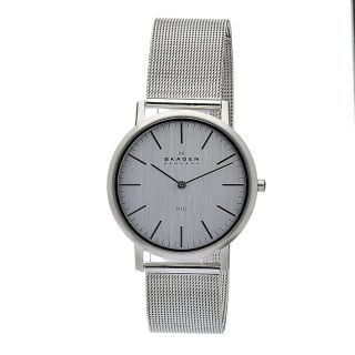Mens O18LSSC Silver Dial Stainless Steel Mesh Band Watch