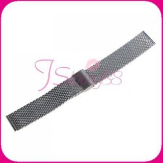 Mens Wedding Party Mesh Watch Band Bracelet Clasp 20mm