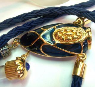 consideration is this beautiful Blue enamel perfume bottle necklace