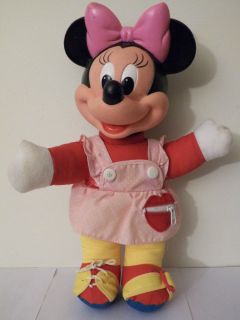 Vintage Play Dress Up Stuffed Plush Minnie Mouse Toy Disney
