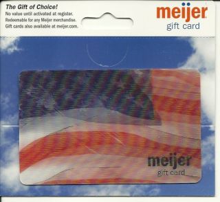 Meijer Lenticular U s A Flag Gift Card No $ Collectible
