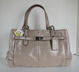New Authentic Coach 18773 Chelsea Metallic Leather Carryall Bag