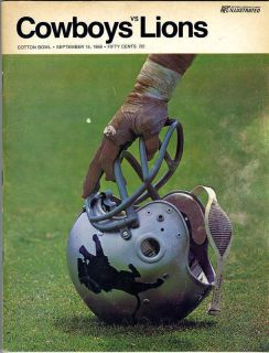  Dallas Cowboys v Detroit Lions 1968 Program Meredith Hayes Lilly