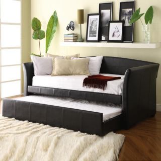 Deluxe Comfortable Meyer Espresso Bycast PU Leather Arm Daybed with