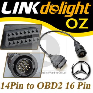 Mercedes Benz Sprinter 14Pin to 16Pin OBD 2 Diagnostic Tool Adaptor