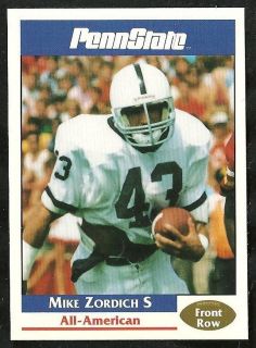 1992 Penn State Front   Second Mile Card   Mike ZordichNM