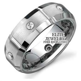 950 Platinum Mens Diamond Wedding Bands Ring 7mm