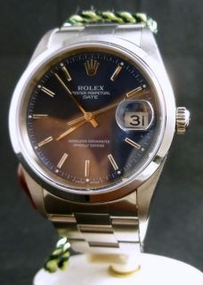Rolex Datejust Blue Baton Dial Stainless Steel 15200 Mens Watch 34mm