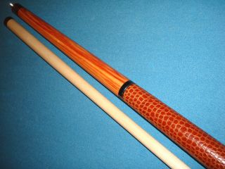 POOL CUE TULIPWOOD LEATHER WRAP POOL STICK LEATHER TIP MIKE ERWIN CUE