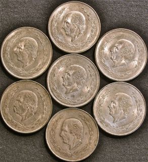 Unique Mexican Silver Five Pesos Coins 4 50 Ounces Pure Silver