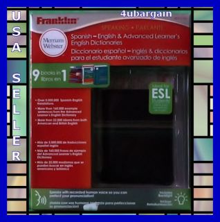 FrankLin Merriam Webster Speaking Spanish English Advanced Dictionary