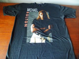 Vintage Michael Bolton T Shirt Black Soul Provider Tour 1990 XL 46 48