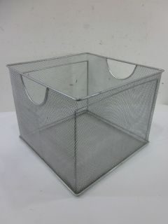 Silver Wire Mesh Square Storage Cube Basket