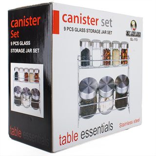 Pcs Stainless Steel Canister Set Glass Storage Jar Set