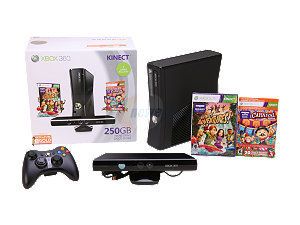 Microsoft Xbox 360 Slim Kinect Holiday Bundle 250 GB Black Console