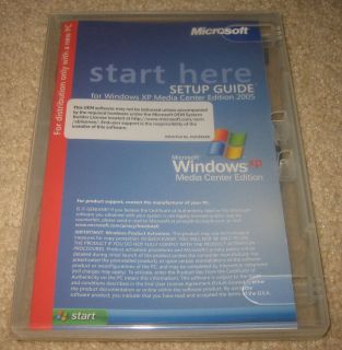 Microsoft Windows XP Media Center Edition 2005 License Media