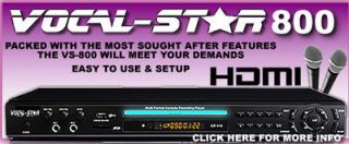 Vocal Star HDMI Karaoke Machine Player 2 Mics Latest Songs New 2012