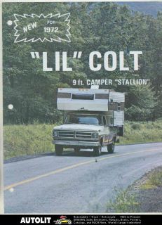  Lil Colt Stallion Pickup Truck Camper RV Brochure Ford Middleburg PA