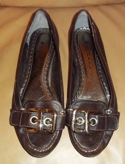 Michael Brown Genuine Leather Buckle Loafer Flat Plato Size 8M WomenS