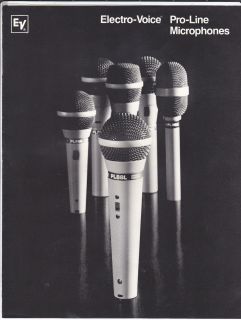 Vintage EV Electro Voice Pro Line Microphones Advertising Brochure