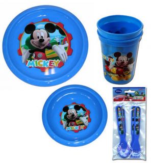 Disney Clubhouse Mickey Mouse Kids 8PC Plate Bowl Cup Spoon Fork