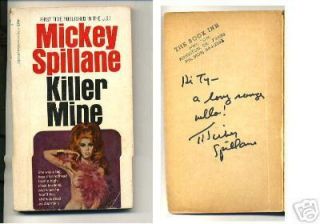 Mickey Spillane Killer Mine Signed Autograph Paperback Book