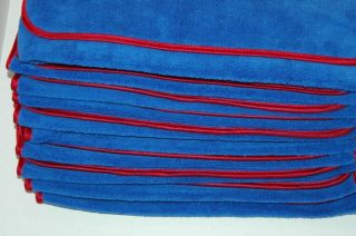 12P Microfiber Towel Elite Deluxe House Car Cleaning Cloths Blue Red