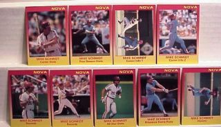 1989 Star Nova Mike Schmidt Phillies 9 Card Set HOF