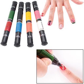 New Migi Nail Art Polish Design 8 Classic Colors Set of 4 Pen Brushes