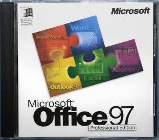 Microsoft Office 97 Pro Professional Edition w/key, Word, Powerpoint