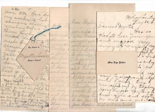 1914 16 Milroy Indiana Handwritten Letters Lot Myrtle Lines
