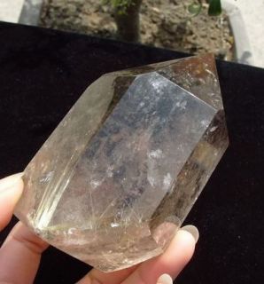 Natural TI Gold Rutilated Quartz Crystal Point Mineral