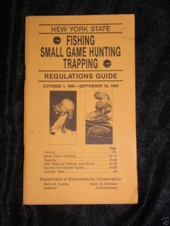 1985 86 New York Fishing Hunting Regulations Guide