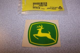 New John Deere Logo Decal JD5739 Green Yellow Hard Plastic Mini
