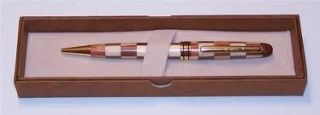 Wooden Ballpoint Pen Gold Trim Check in gift box. Uses Cross refills