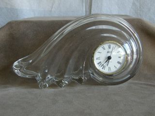 “Mikasa” Wave Shaped Clearwater Crystal Table Clock