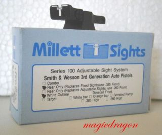 Millett Smith Wesson 3rd Generation Auto Adjustable Rear Sight