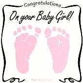 Greeting Card Congratulations on Your Baby Girl by Twin Sisters (CD