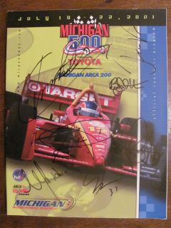 Signed Autographed Program 2001 Toyota Michigan 500   7 Indy CART