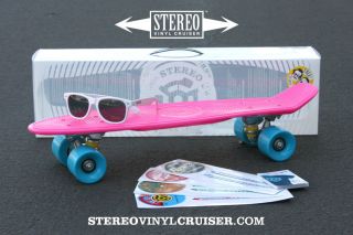 Stereo Vinyl Cruiser Banana Board Skateboard Mini Crusier with Shades