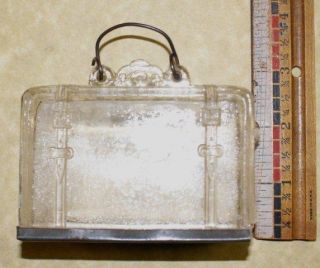 Vintage Glass Suitcase Candy Container J H Millstein