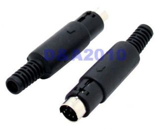 Male 6 Pin 6P Plug Mini DIN Mini DIN Cable Connector Adapter