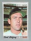 Curt Blefary 1st Base Outfield NY Yankees Topps 1970 Good Condition