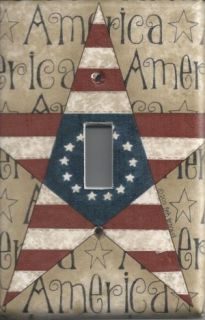 Light Switch Plate & Outlet Covers AMERICANA BARN STAR HEART WREATH
