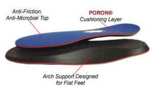 10 Seconds Flat Foot Sport Arch Support Insoles   NEW