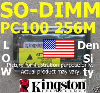 KINGSTON (256MB RAM) SODIMM 144PIN PC100 SDRAM 16chip LOW DENSITY