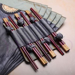 grey table cloth placemats napkins + 6 pairs bamboo chopsticks set
