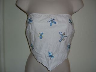 EUC Victorias Secret Handkerchief White Butterfly Top Womens Size S