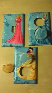 Princess On Blue Light Switch Cover and 2 Outlets & child covers
